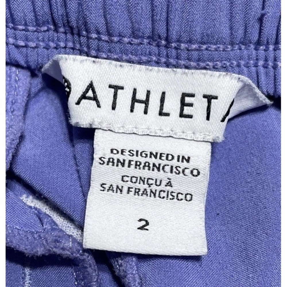Athleta Crop Pants Womens Size 2 Arrival Purple Elastic Waist Drawstring Pull On - Picture 8 of 14